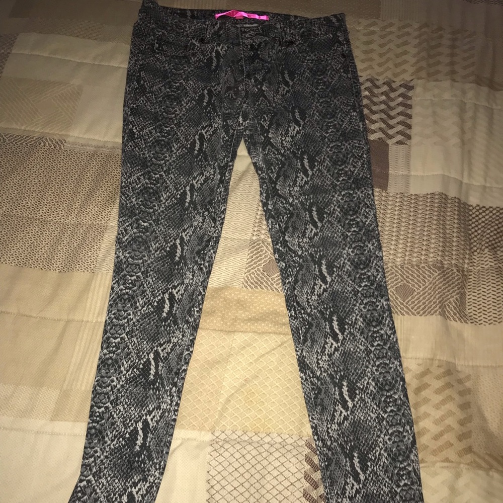 Snakeskin Print Skinny Jeans.